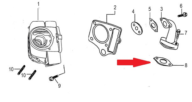 Intake Pipe Gasket - RFN 140cc Dirt Bike
