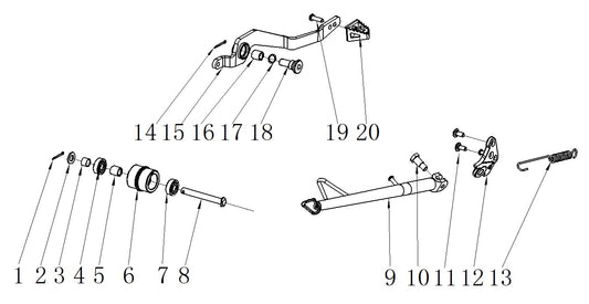 Rear / Foot Brake Lever Bolt - Thunder 250cc Dirt Bike