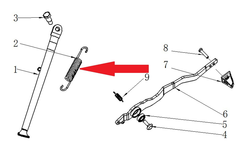Kick stand Spring - RFN 125cc / 140cc Thunder Dirt Bike