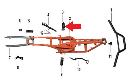 Left Footrest - 1200W Electric Dirt Bike