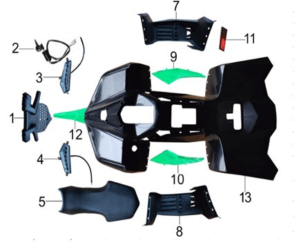 Right Footwell - Renegade Ranger 1000w / 1100w Kids Quad Bike