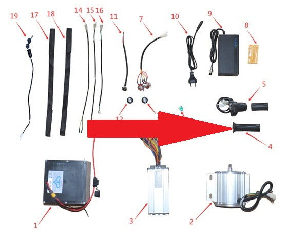 Left Rubber Grip - 1200w & 2000w Electric Dirt Bike