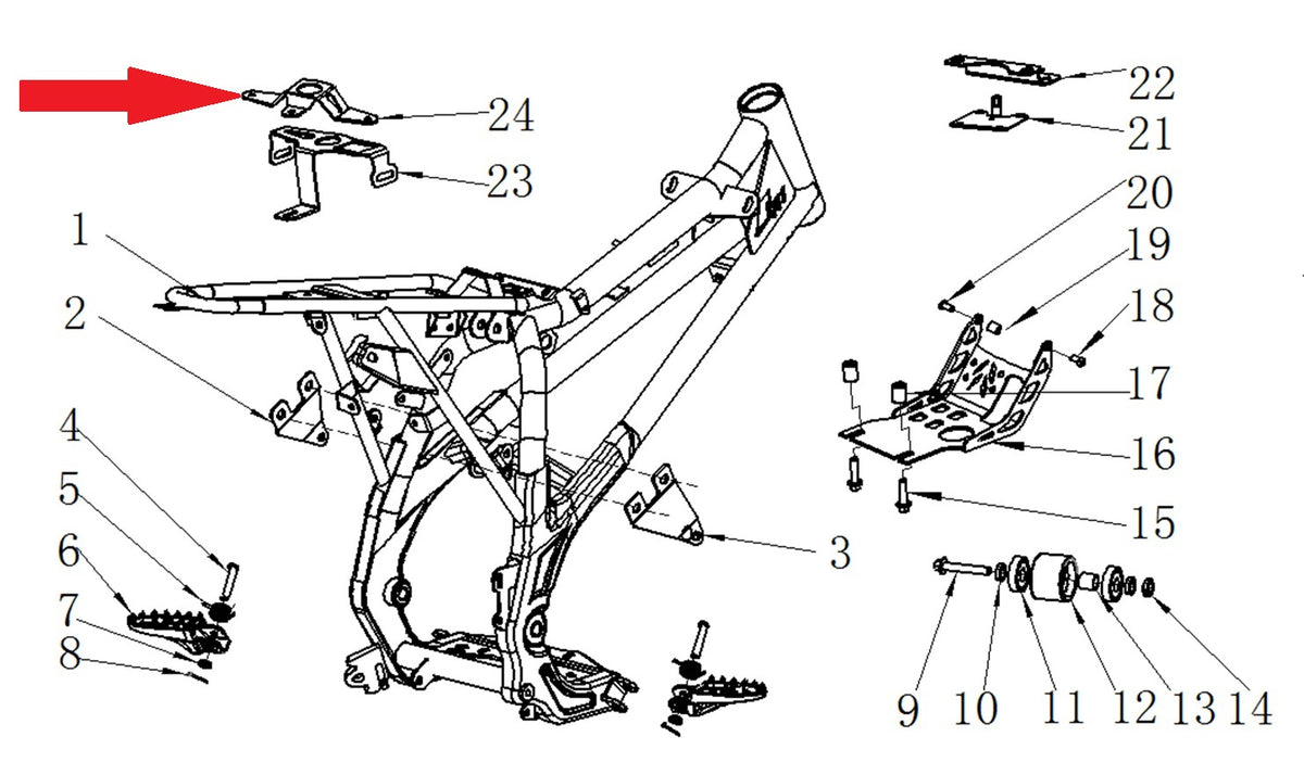 Number plate bracket - RFN 125cc / 140cc Thunder Dirt Bike