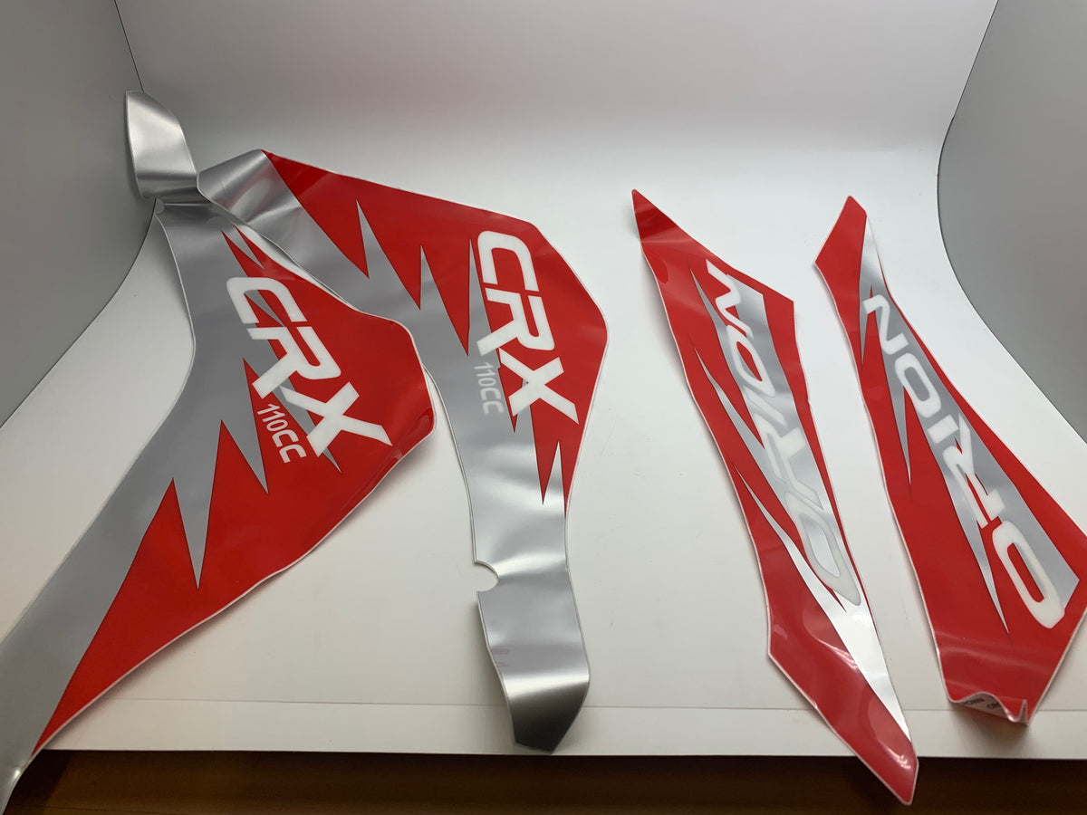 Orion 110cc Quad Stickers Graphics - Red