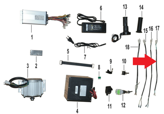 Power Cable - 1200W Electric Dirt Bike