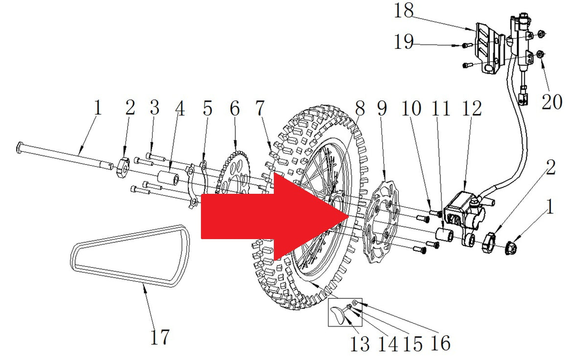 Rear Brake Disc - RFN 125cc / 140cc Thunder Dirt Bike