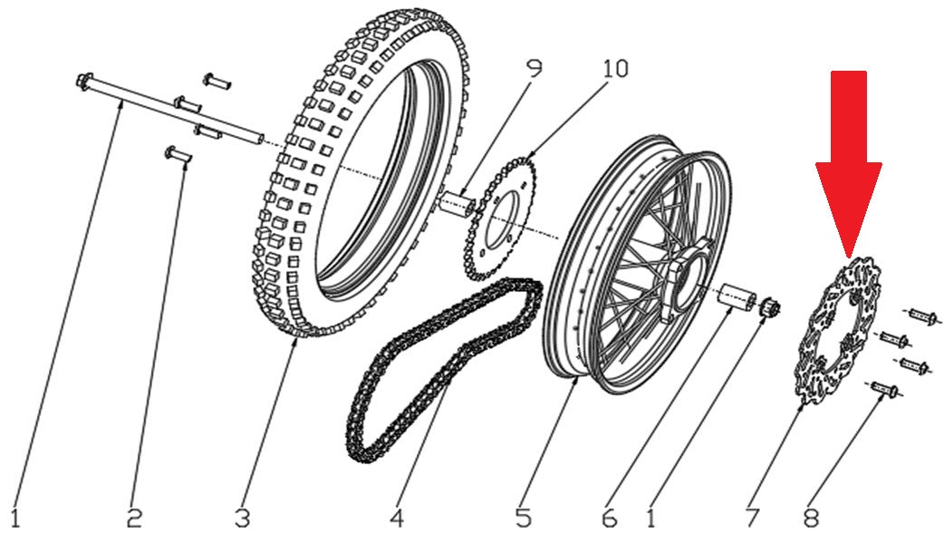 Rear Brake Disc - RFN 70cc / 110cc Thunder Dirt Bike