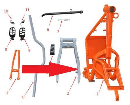 rear fork - 1200w & 2000w Electric Dirt Bike