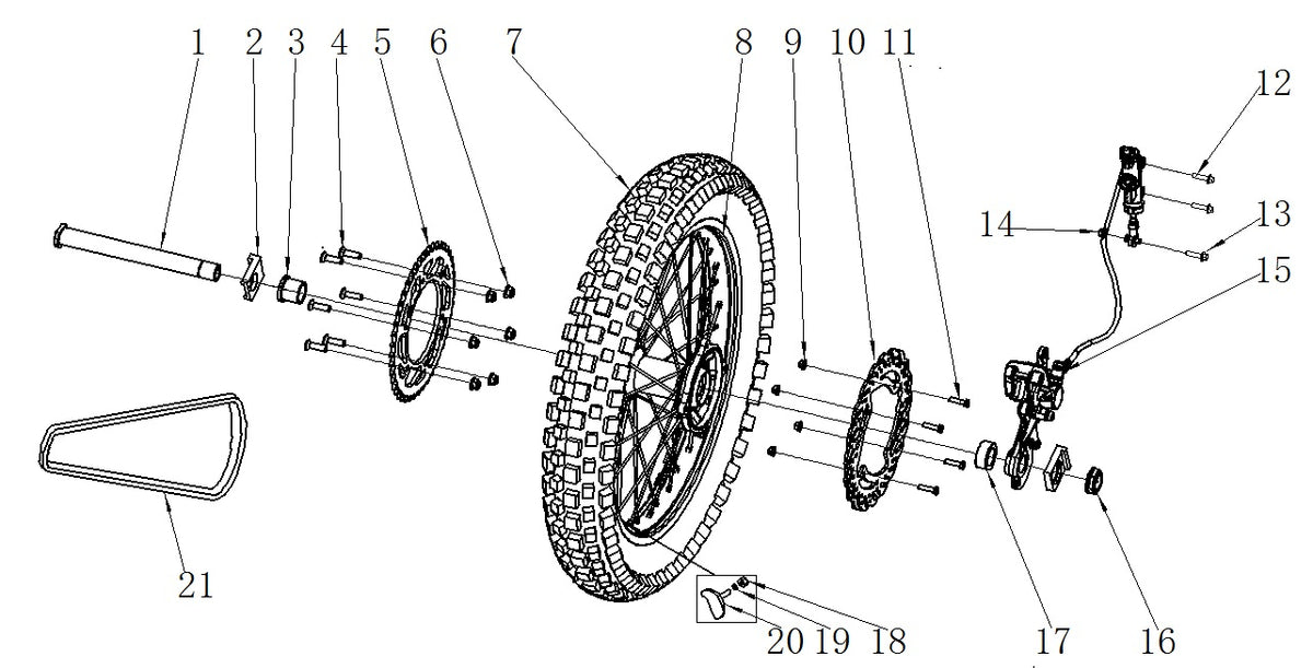 Rear Wheel Spacer 2 - Thunder 250cc Dirt Bike