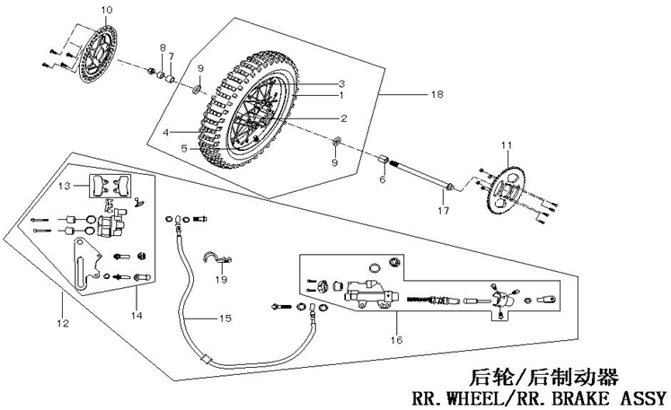 Rear Brake Hose (380mm) - RFZ 110cc