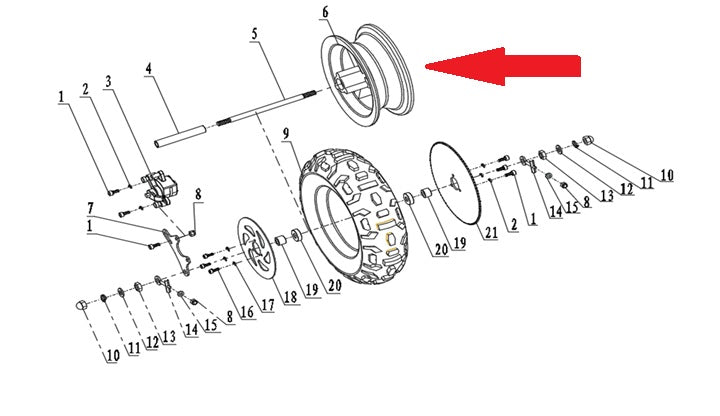 Rear Wheel Rim - 250w Monkey Bike
