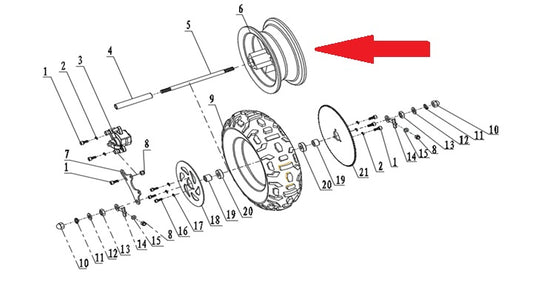 Rear Wheel Rim - 250w Monkey Bike