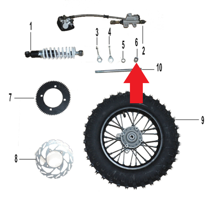 Right Rear Wheel Spacer - 1200W Electric Dirt Bike