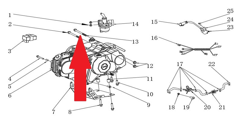 Screw (M8 x 1.25 x 105mm) - RFN Thunder Pro 110cc Dirt Bike