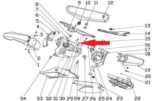 Seat Mounting Screw - RFN 70cc / 110cc Thunder Dirt Bike