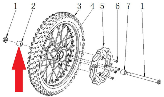 Spacer (15.5 x 22 x 22mm) - RFN 125cc / 140cc Thunder Dirt Bike