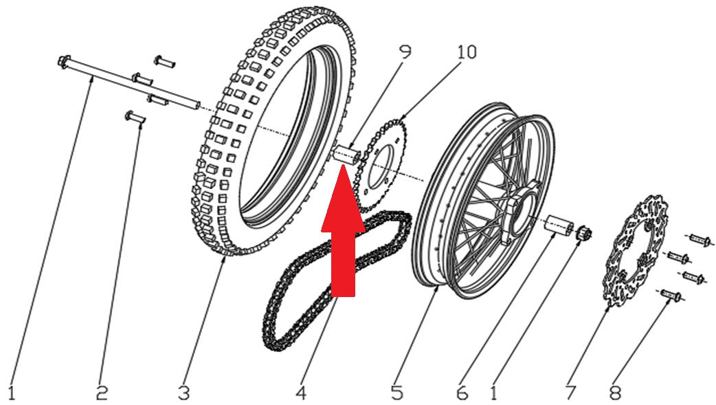 Spacer (12.5 x 22 x 32mm) - RFN 70cc / 110cc Thunder Dirt Bike