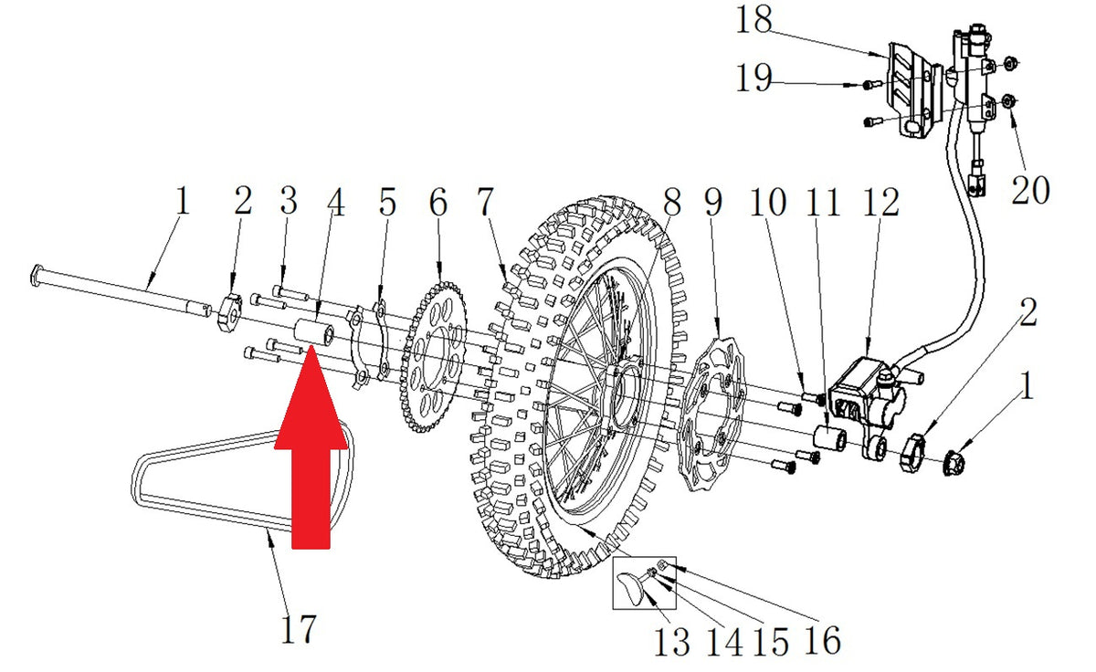 Spacer- RFN 125cc / 140cc Thunder Dirt Bike
