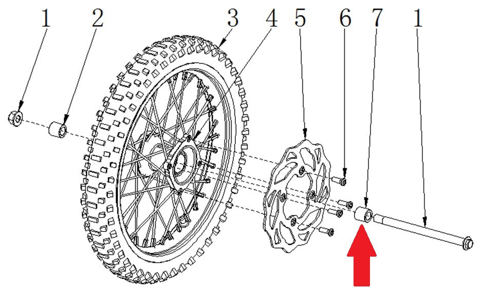 Spacer (15.5 x 22 x 32.5mm) - RFN 125cc / 140cc Thunder Dirt Bike