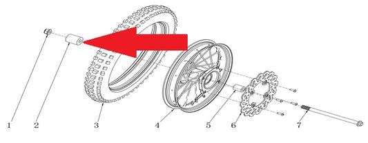 Spacer (15.5 x 22 x 26mm) - RFN Thunder Pro 110cc Dirt Bike