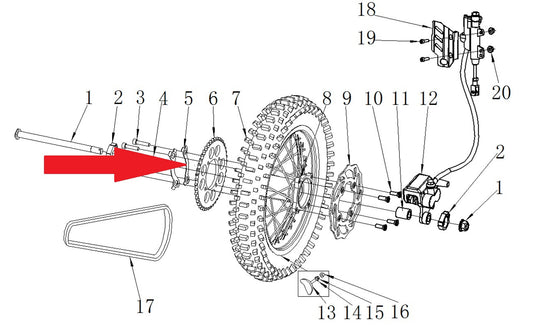 Sprocket stop piece- RFN 125cc / 140cc Thunder Dirt Bike
