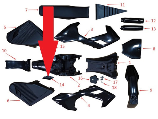 tail fairing garniture,left - 1200w & 2000w Electric Dirt Bike