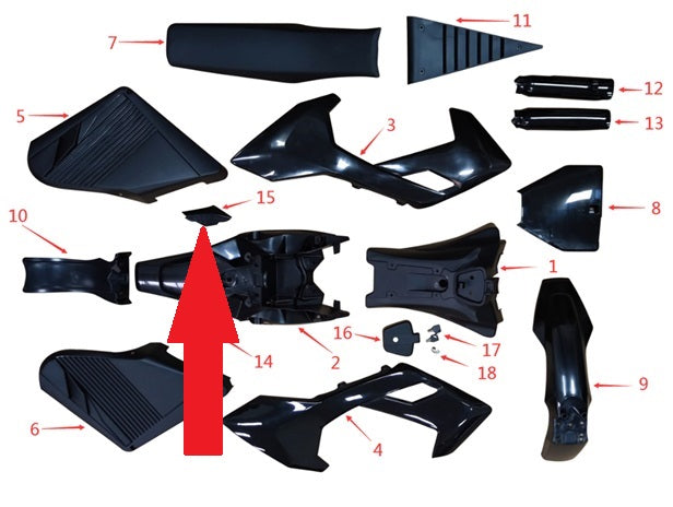 tail fairing garniture,right - 1200w & 2000w Electric Dirt Bike