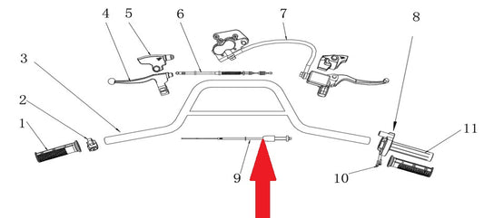 Throttle Cable (670mm) - RFZ / RFN 110cc Dirt Bikes