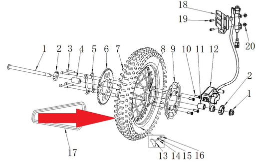 Tire with inner tube- RFN 125cc / 140cc Thunder Dirt Bike