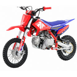 RFN Thunder Pro 110cc pit bike in red and blue