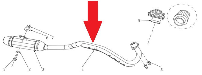Exhaust Pipe - RFN Thunder Pro 110cc Dirt Bike