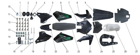Rear Left Side Panel - Storm 800w Dirt Bike